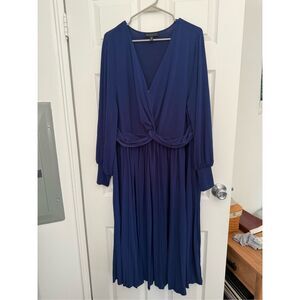 Eloquii Dress Long Sleeve Size 22 Women's Blue Gown Wedding Guest